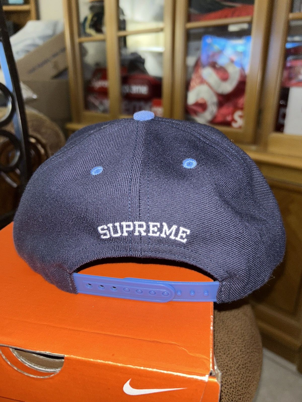 Supreme Supreme Bones Logo 5 Panel Navy Camp Cap SS21 NEW Size ONE SIZE - 4 Thumbnail