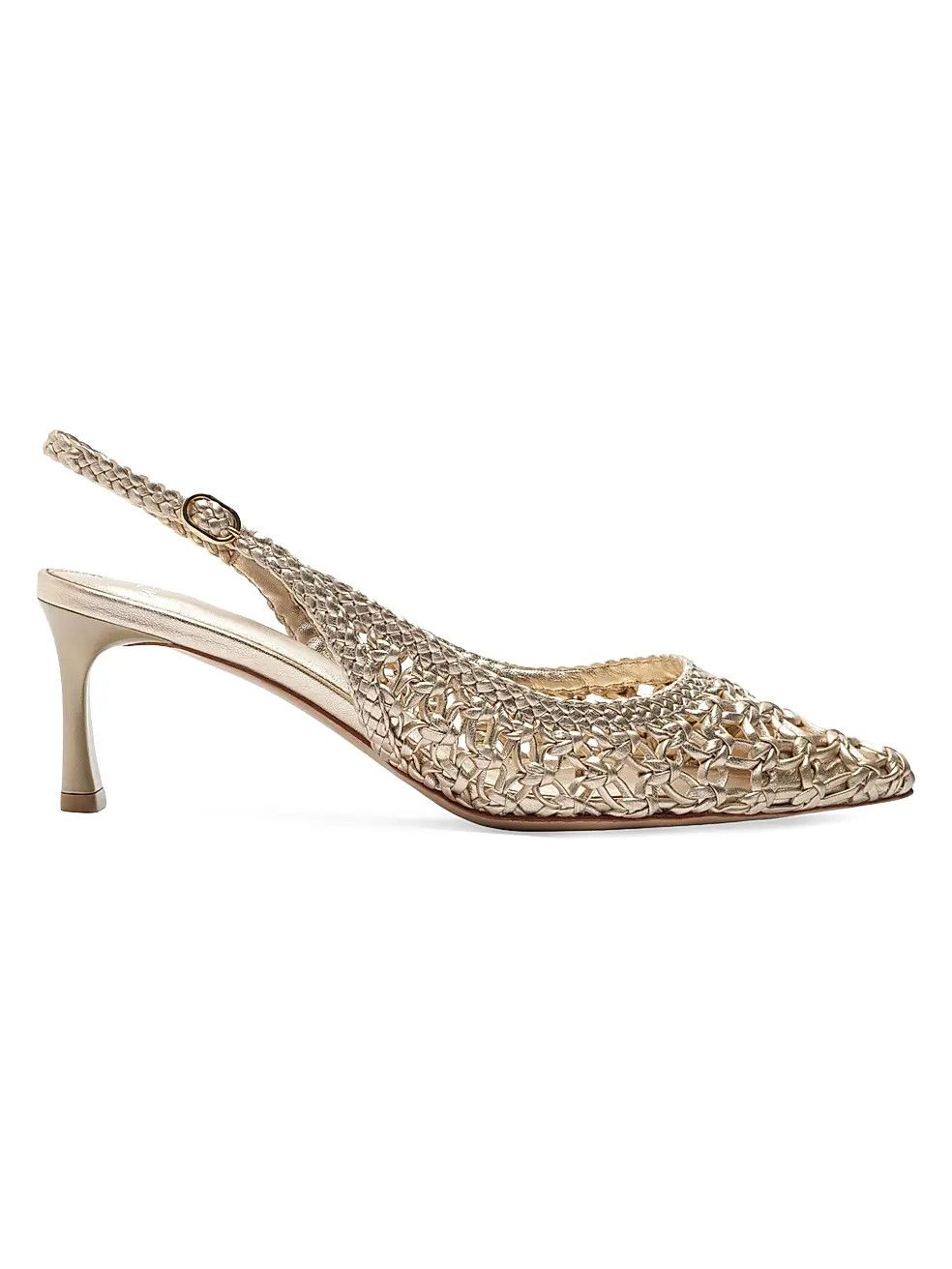 Alexandre Birman os11x1225 Jane Tresse 60MM Metallic Slingback Pumps Size US 8 / IT 38 - 1 Thumbnail