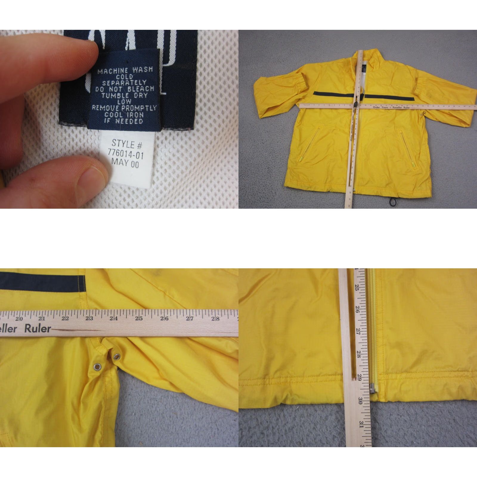 Gap VINTAGE GAP Jacket Mens L Yellow Windbreaker Full Zip Nylon 80s 90s Size US L / EU 52-54 / 3 - 8 Thumbnail