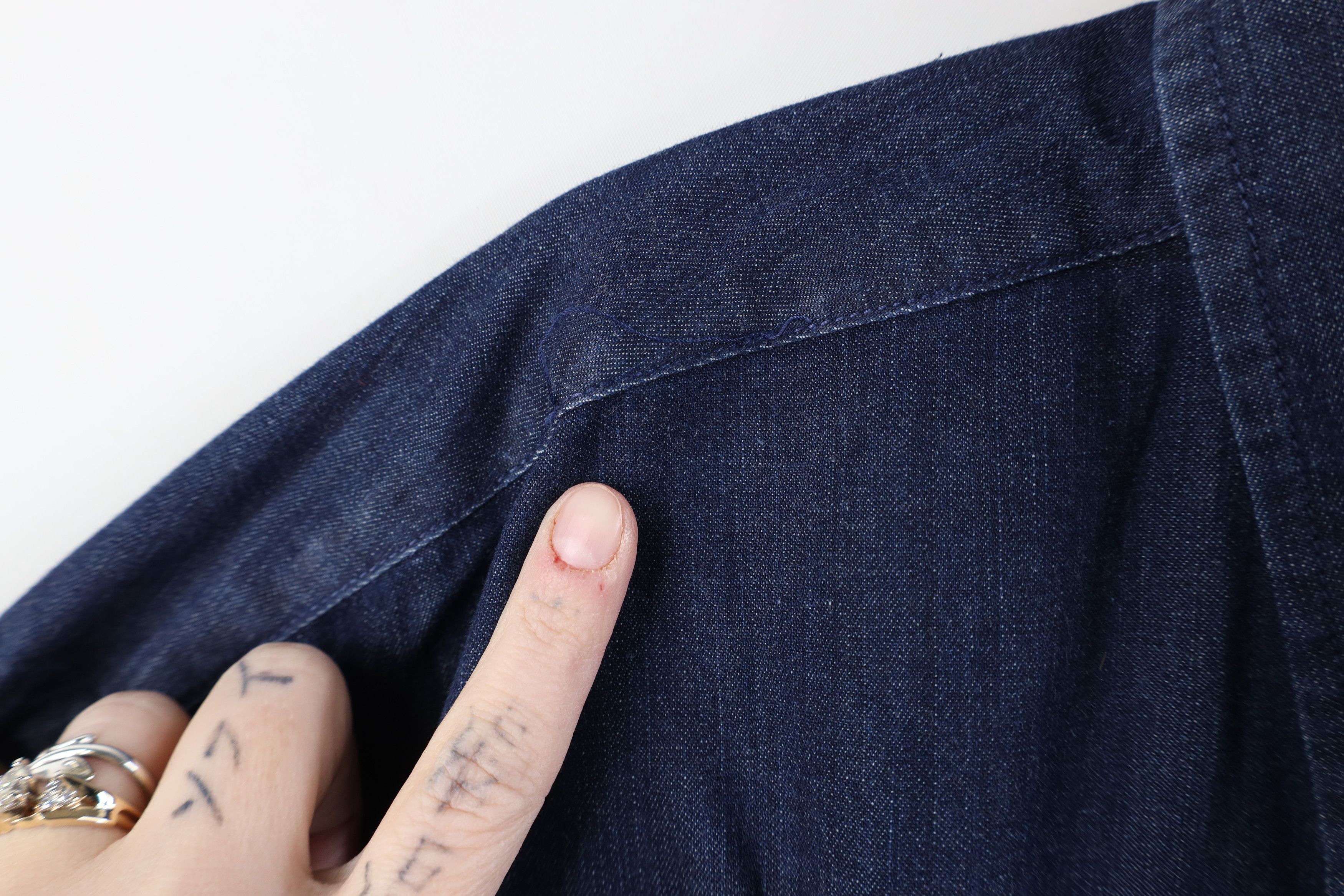 Orvis Vintage Orvis Denim Collared Button Down Shirt Indigo Size US XXL / EU 58 / 5 - 5 Thumbnail