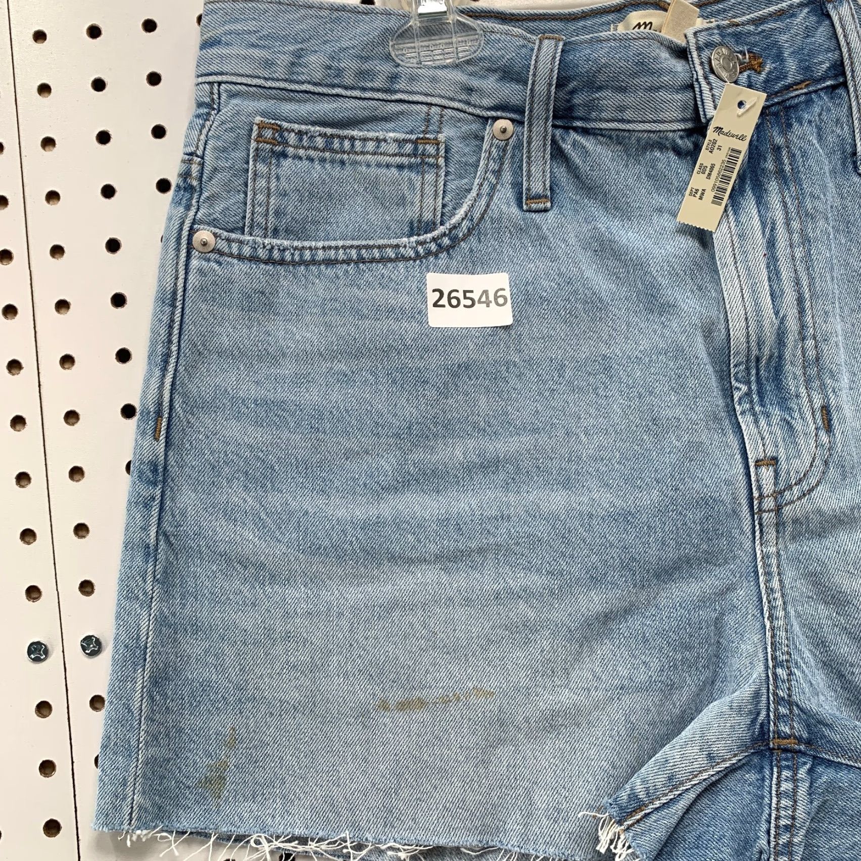 Madewell VINTAGE Madewell High Rise Raw Hem Denim Shorts 34x3 Women's Size 31 Blue Cut-Off 90s Size 24" / US 00 / IT 34 - 3 Thumbnail