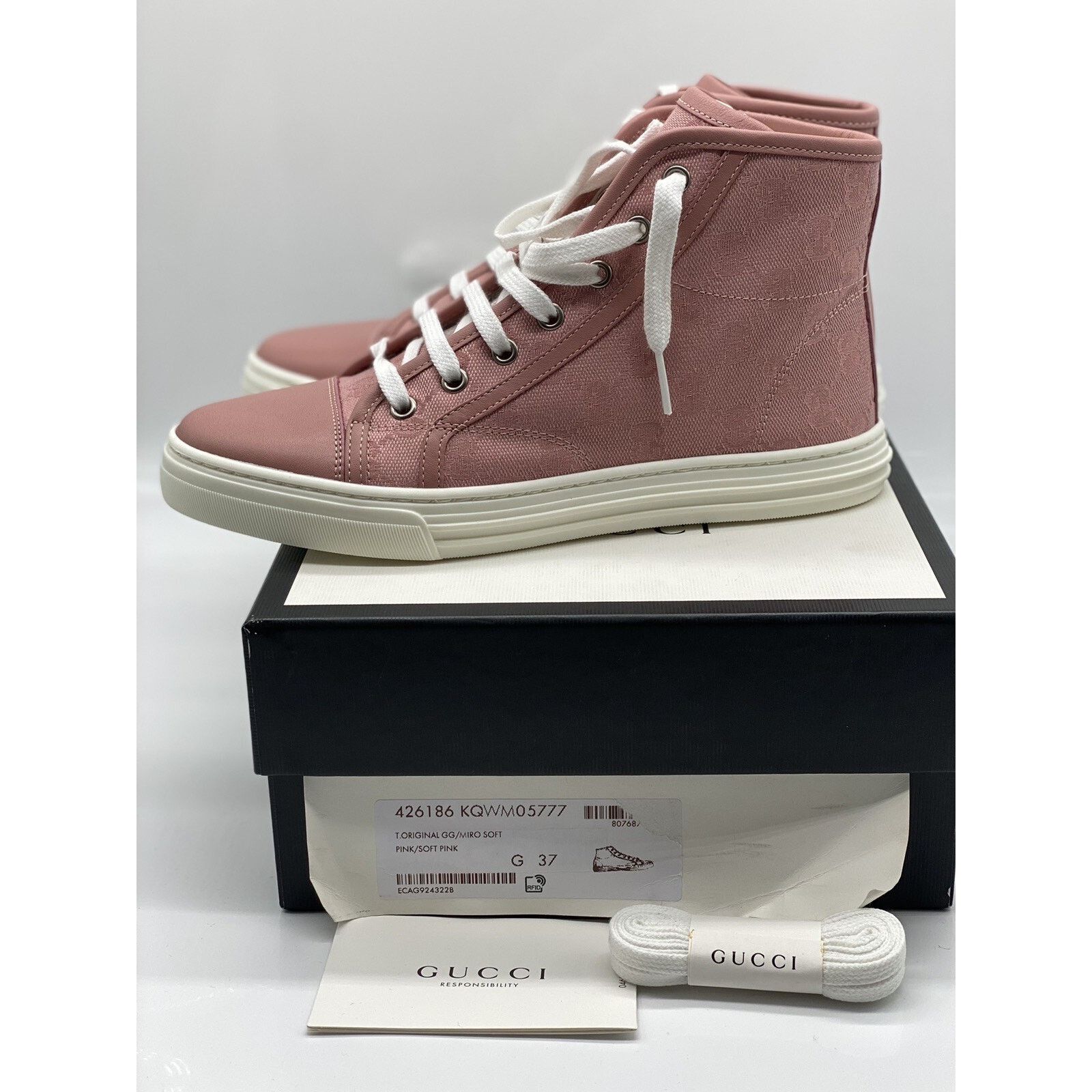 Gucci Gucci GG Canvas “Soft Pink” High-Top Sneakers Size 7.5 US Size US 7.5 / IT 37.5 - 8 Thumbnail