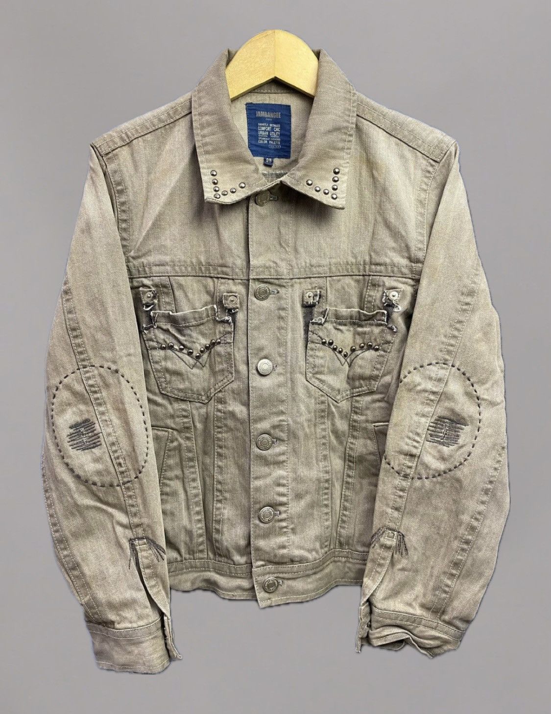 denim studdet patchwork jacket jambangee japan ifsx