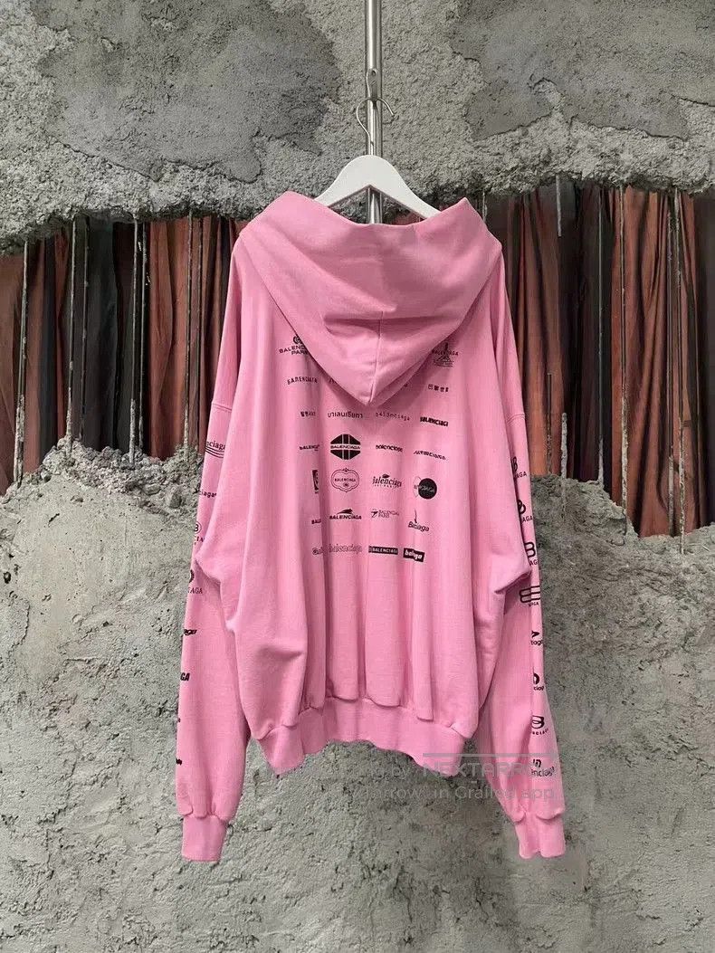 Balenciaga Balenciaga Pink Logo Hoodie. Size US M / EU 48-50 / 2 - 2 Thumbnail