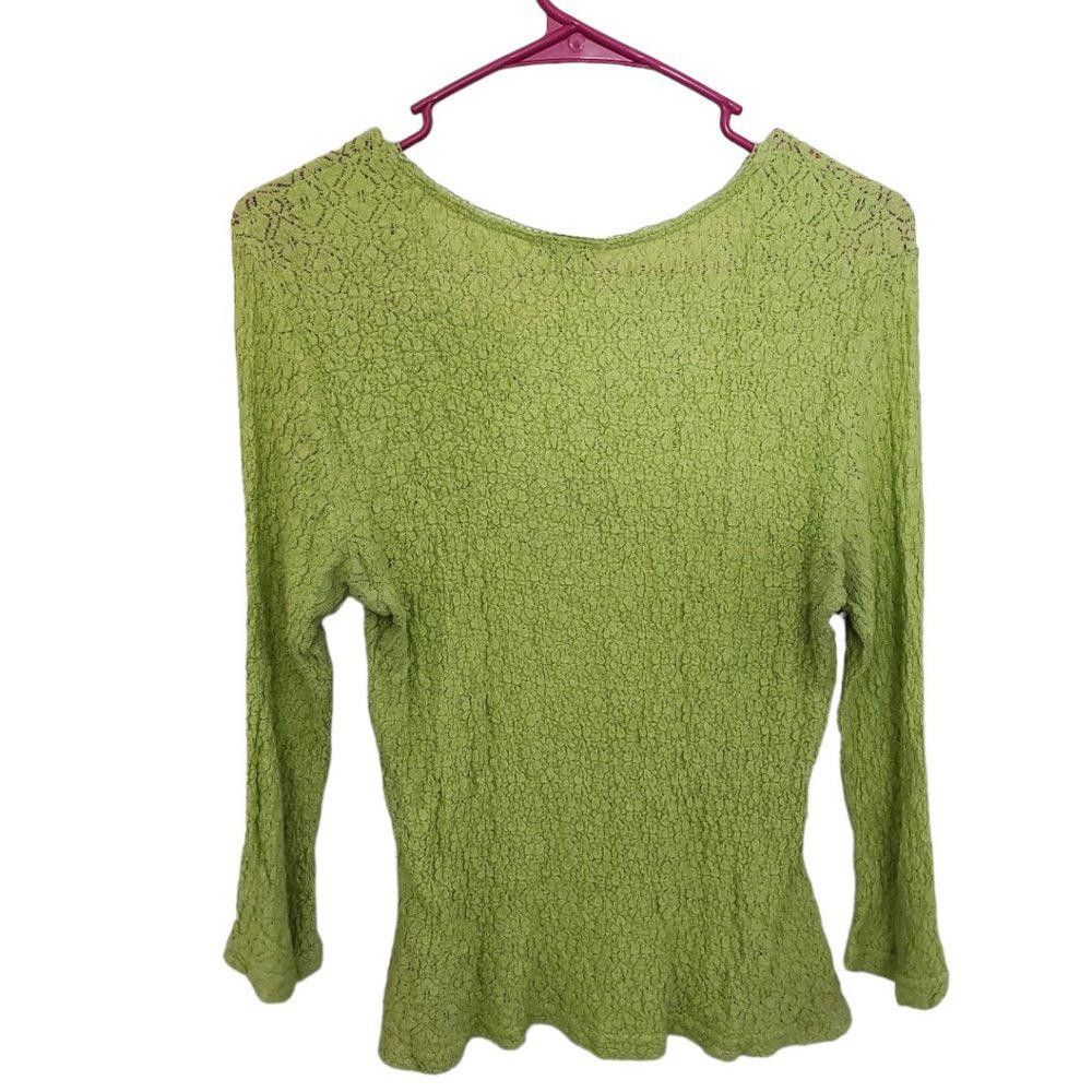 Designer CT534 CDW ladies Lime Green Long Sleeve Top S Size S / US 4 / IT 40 - 2 Thumbnail