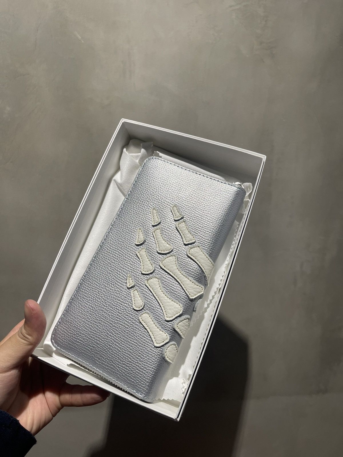 Kapital Kapital Bone Hand Zip Long Wallet Silver Size ONE SIZE - 1 Thumbnail