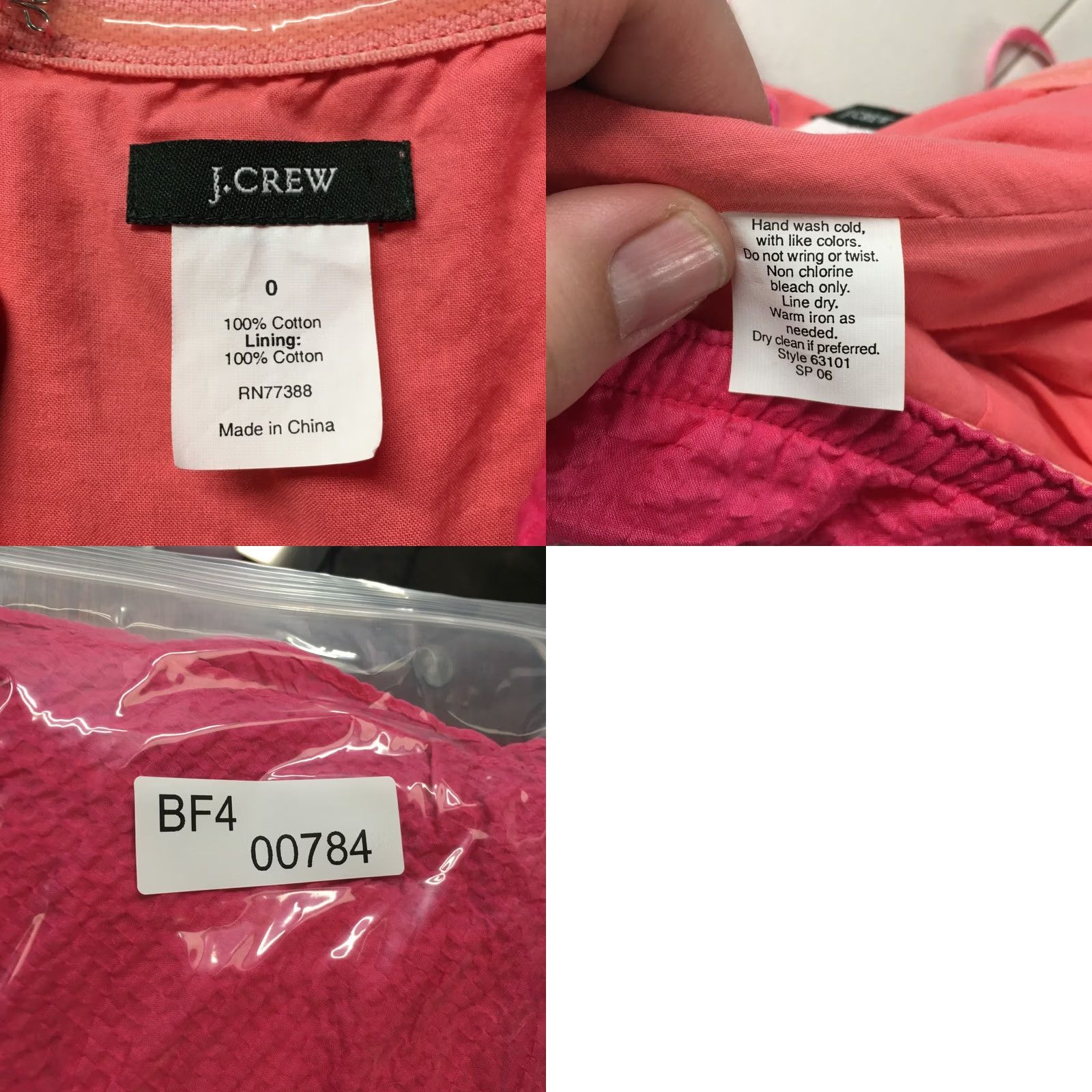 J.Crew J.Crew Dress Womens 0 Pink Tube Strapless A-Line Fit & Flare Cotton Casual Dress Size XS / US 0-2 / IT 36-38 - 9 Thumbnail