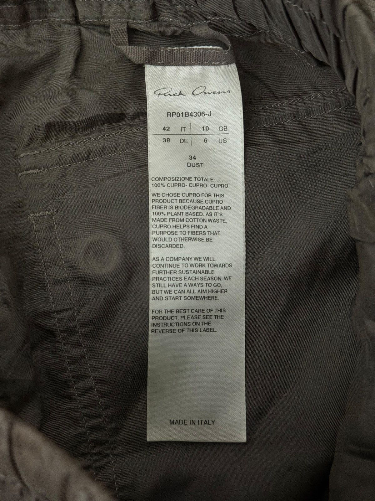 Rick Owens Rick Owens Fogachine Bauhaus Cargo Dust Zipper Pants Size US 30 / EU 46 - 6 Thumbnail