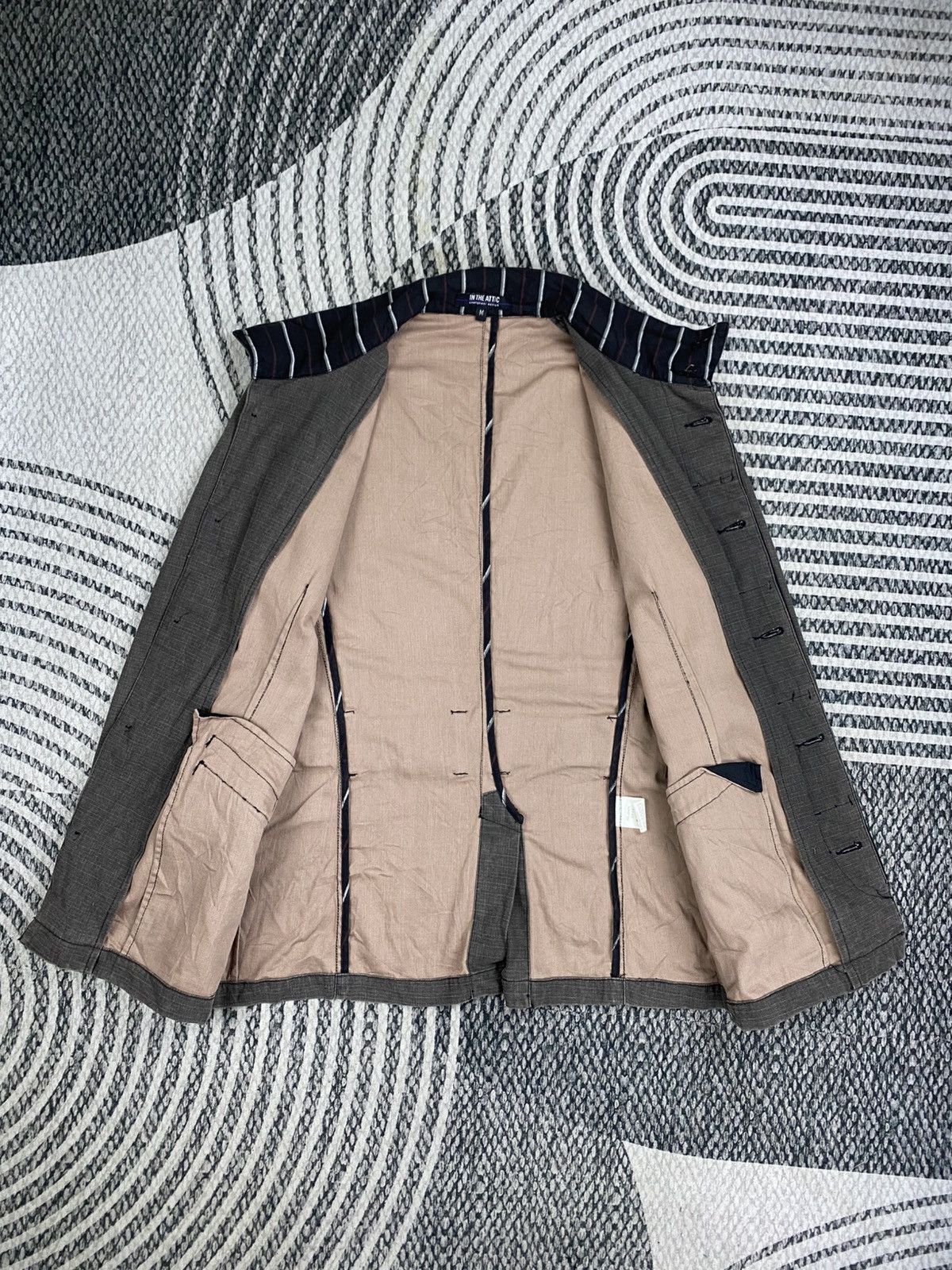 In The Attic In The Attic Grey Utility Jacket with Belt & Patterned Colar Size US M / EU 48-50 / 2 - 6 Thumbnail
