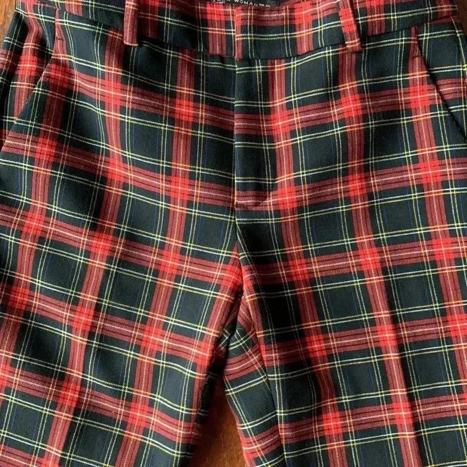 Zara Zara Woman Plaid Trousers - Stylish High-Waisted Pants Size 26" / US 2 / IT 38 - 3 Thumbnail