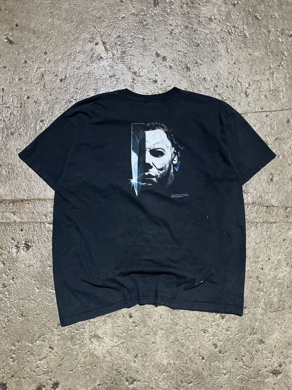 image of Crazy Vintage Halloween Movie Promo Tee Shirt 90's in Black, Men's (Size XL)