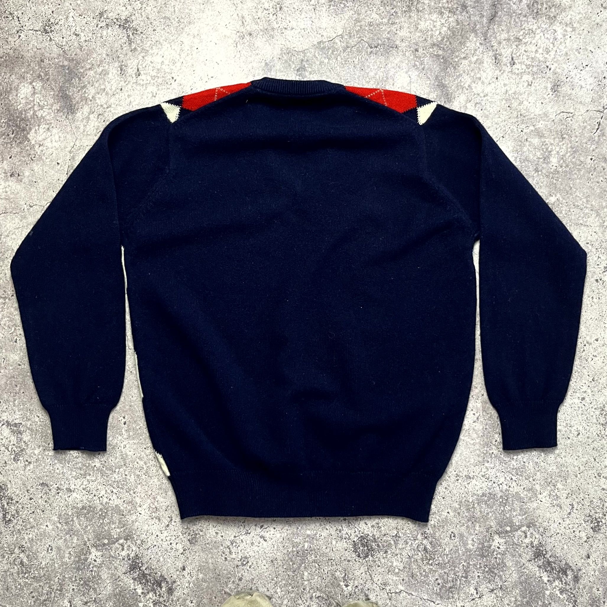 Vintage Vintage Argyle Wool Pullover Jumper Sweater Navy Blue Size M Size US M / EU 48-50 / 2 - 7 Thumbnail
