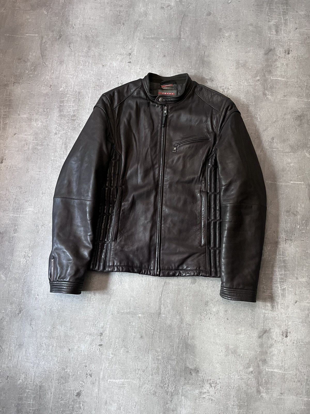 Prada Prada A/W 2007 biker brown leather jacket Size US L / EU 52-54 / 3 - 1 Thumbnail