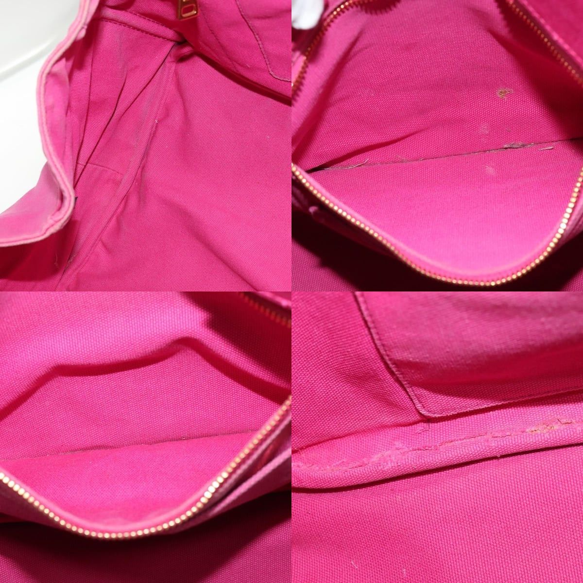 Prada PRADA Canapa GM Hand Bag Canvas Pink Gold Size ONE SIZE - 12 Thumbnail