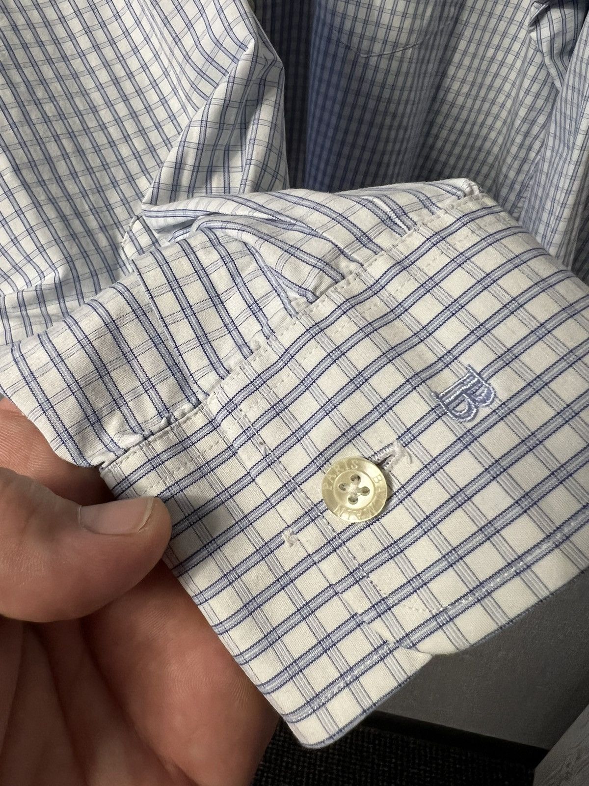 Balmain Vintage Balmain Paris Checkered Button Up Long Sleeve Shirt Size US L / EU 52-54 / 3 - 5 Thumbnail