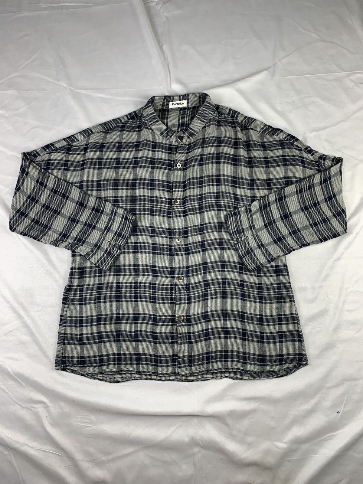 Issey Miyake 2000s Plantation by Issey Miyake Plaid Round Collar Shirt Size L / US 10 / IT 46 - 1 Thumbnail