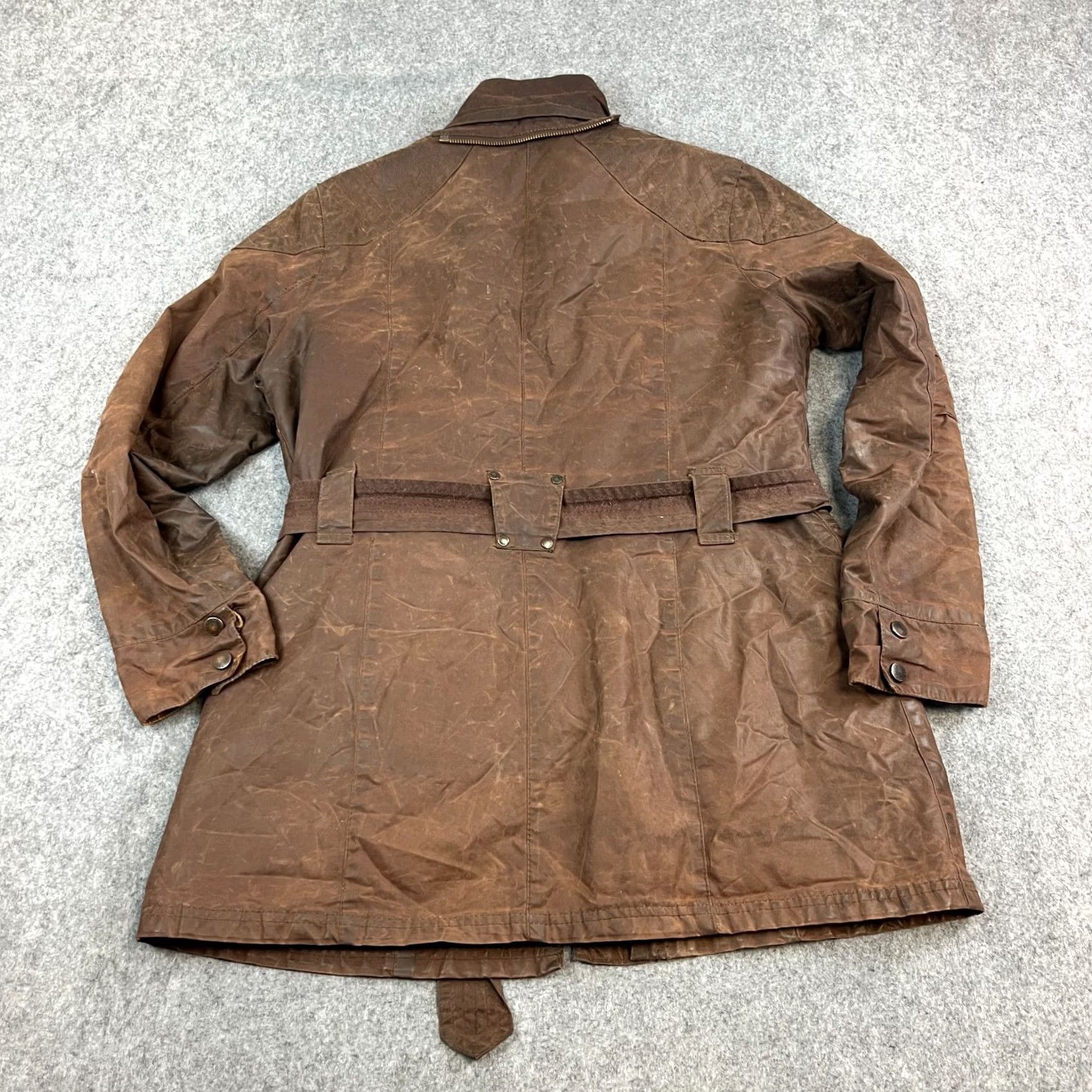 Barbour VINTAGE Barbour Jacket Womens Brown Belted UK 14 Made in England 3 Warrants Casual Cotton Long Sleeve Full Zip Pockets Womens Size XL / US 12-14 / IT 48-50 - 2 Thumbnail