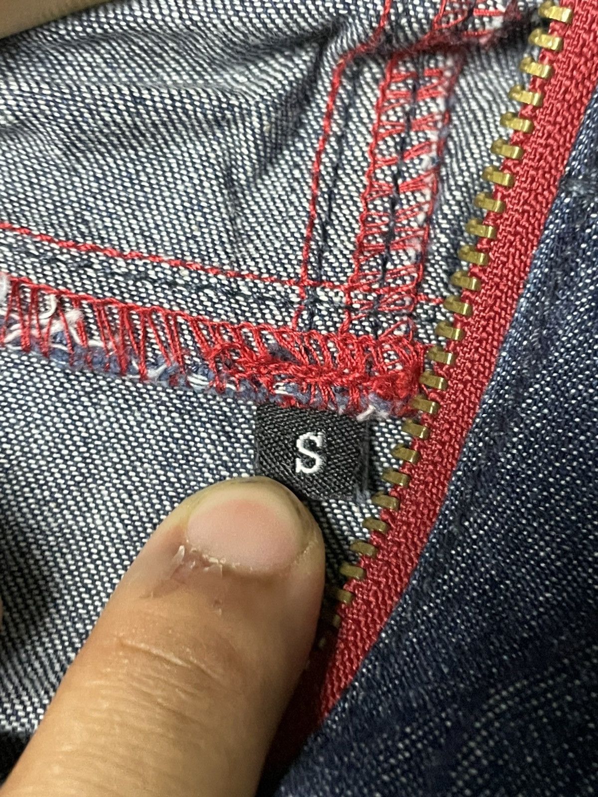 Japanese Brand × Vintage Blue B Brand Denim Painted Anorak Parka (70) Size US S / EU 44-46 / 1 - 11 Thumbnail