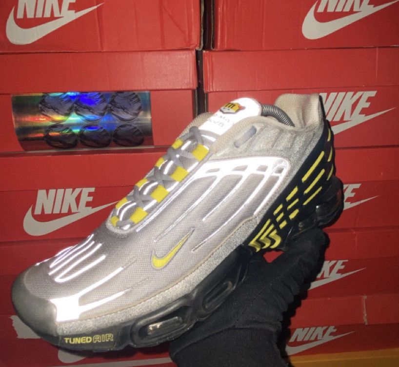 Nike Nike Tn Air Max Plus 3 2023 Silver Yellow Reflective Size US 11 / EU 44 - 1 Thumbnail