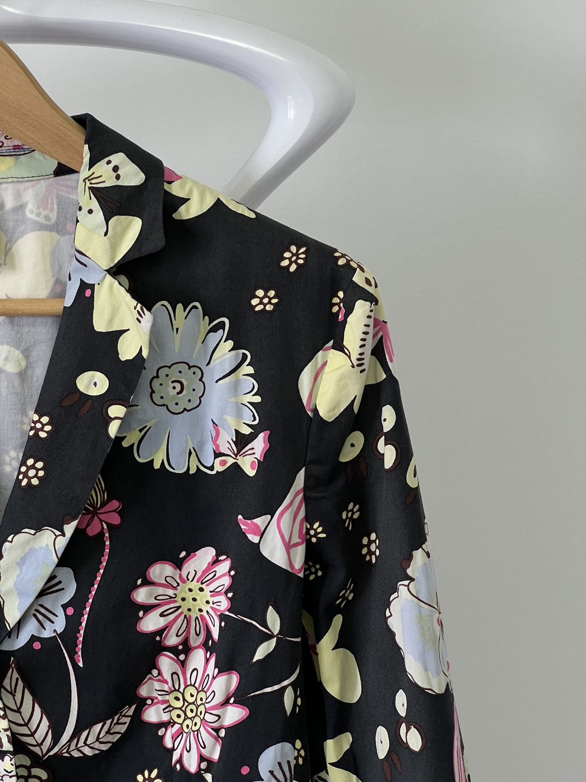 Moschino Moschino Cheapandchic Flower Black Blazer By Moschino Size XL / US 12-14 / IT 48-50 - 4 Thumbnail