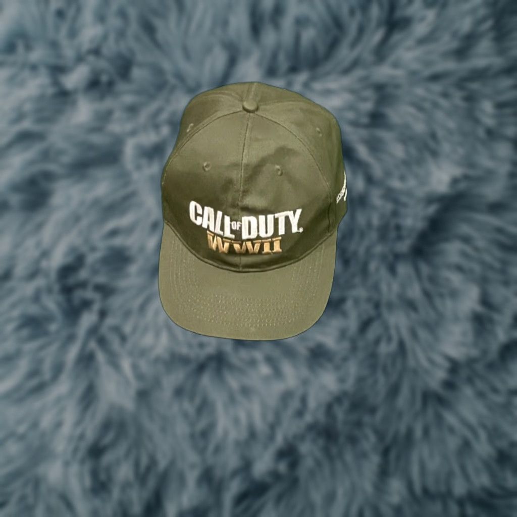 Vintage VINTAGE Call Of Duty WWII Sledgehammer Games Video Game Promo SnapBack Hat Adult WW2 Mens One Size Green Snapback Adjustable Xbox PlayStation Size ONE SIZE - 1 Thumbnail