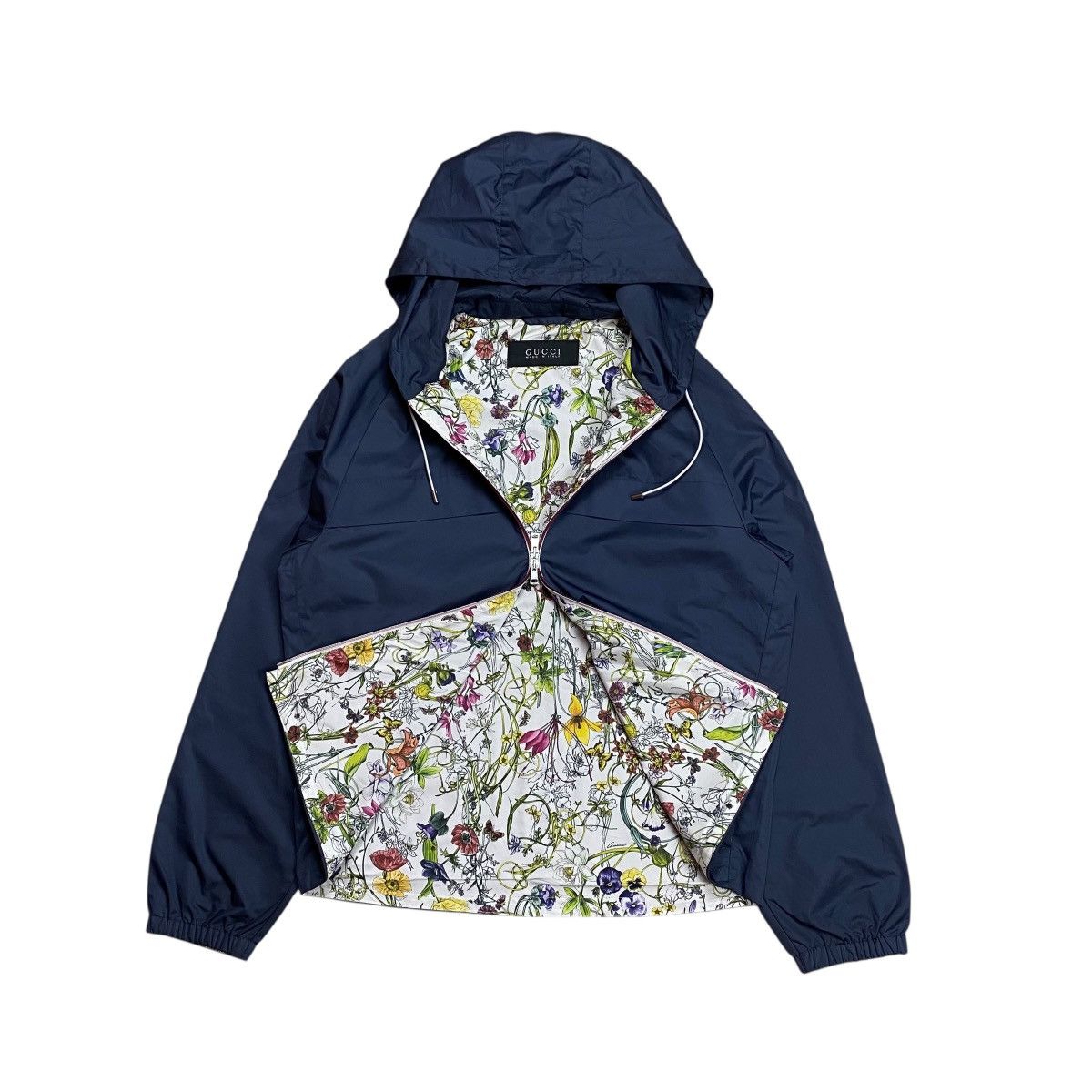 Gucci Floral Inner Full Printed Double Zipper Hooded Jacket