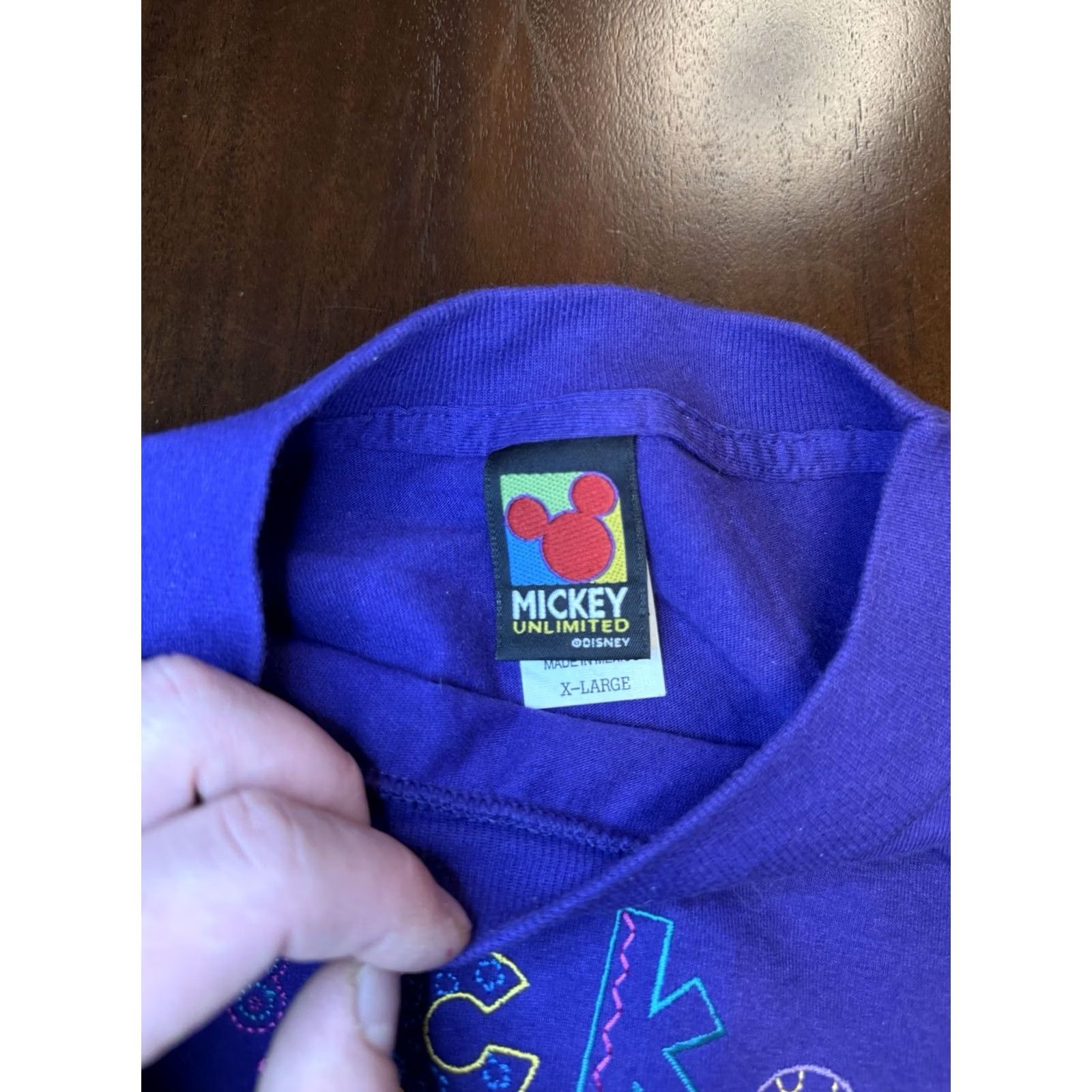 Mickey Unlimited VINTAGE Mickey Unlimited Disney World Florida Purple T-Shirt XL Men Mickey Mouse Short Sleeve Crew Neck Embroidered Logo 90s Theme Park Cartoons Size US XL / EU 56 / 4 - 4 Thumbnail