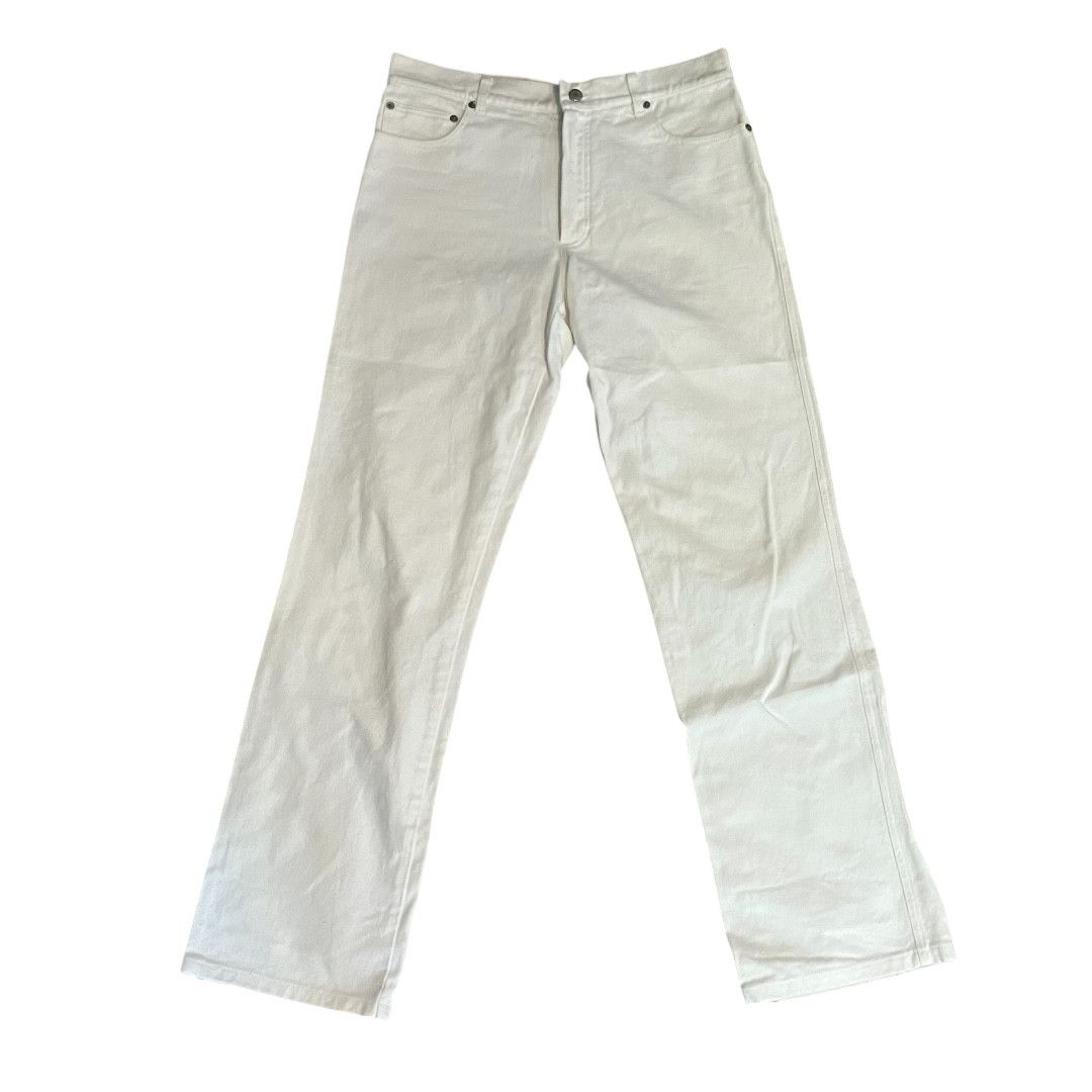 Designer × Raf Simons Raf Simons AW04 Waves White Denim Pants Size US 32 / EU 48 - 1 Thumbnail