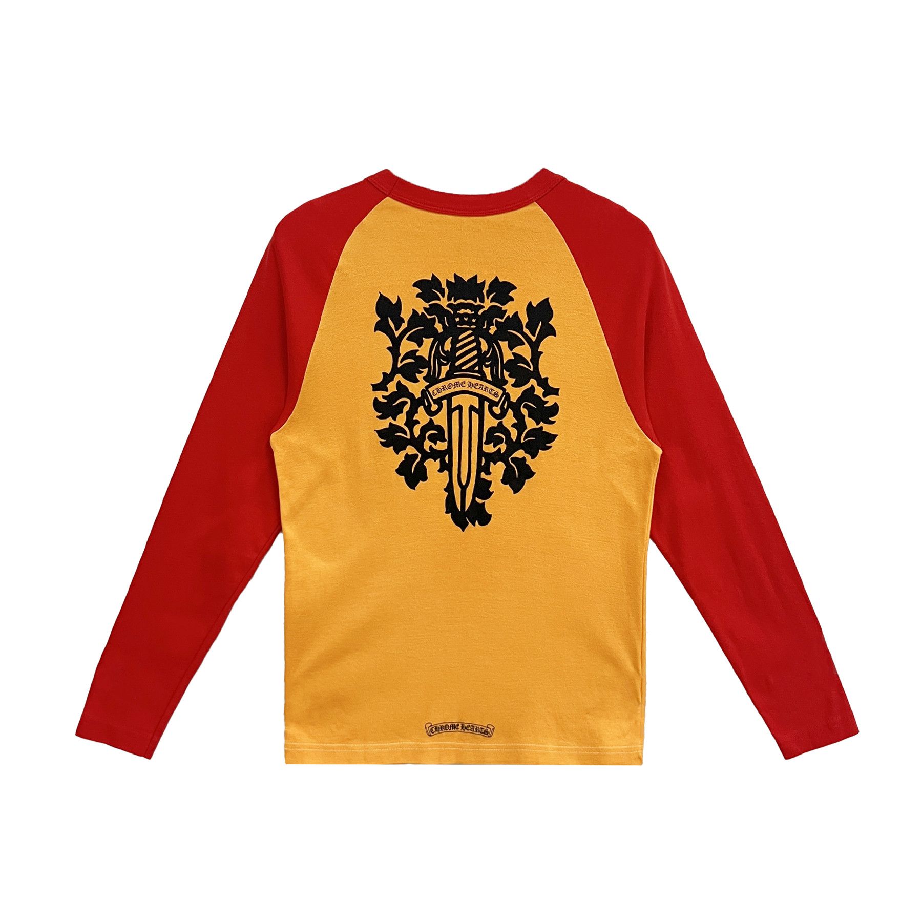 Chrome Hearts Chrome Hearts Orange & Red Dagger Logo Long Sleeve Tee Size US M / EU 48-50 / 2 - 2 Thumbnail