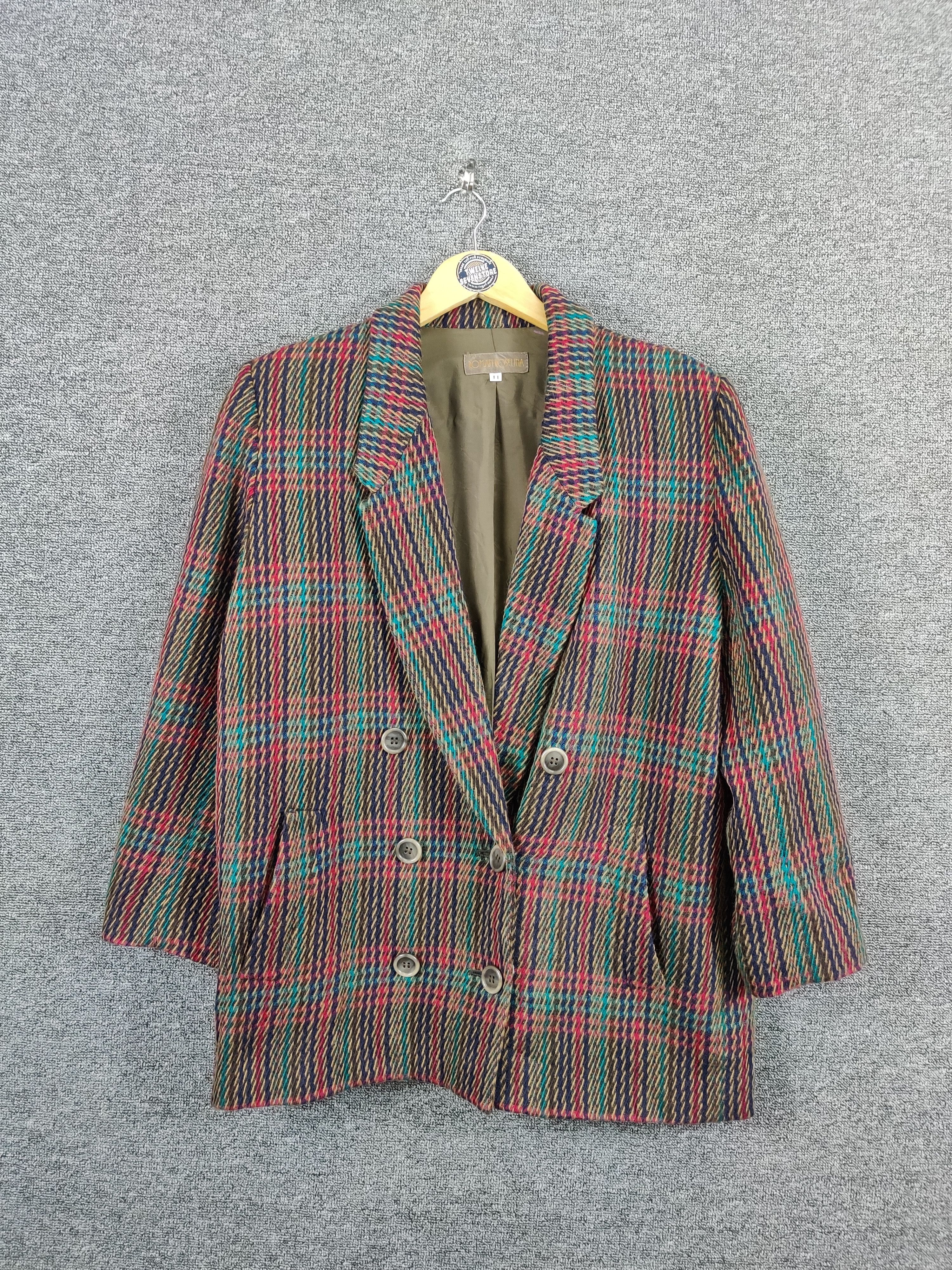 Japanese Brand Vintage Roman Roselina Double Breasted Blazer Coat Size US M / EU 48-50 / 2 - 1 Thumbnail