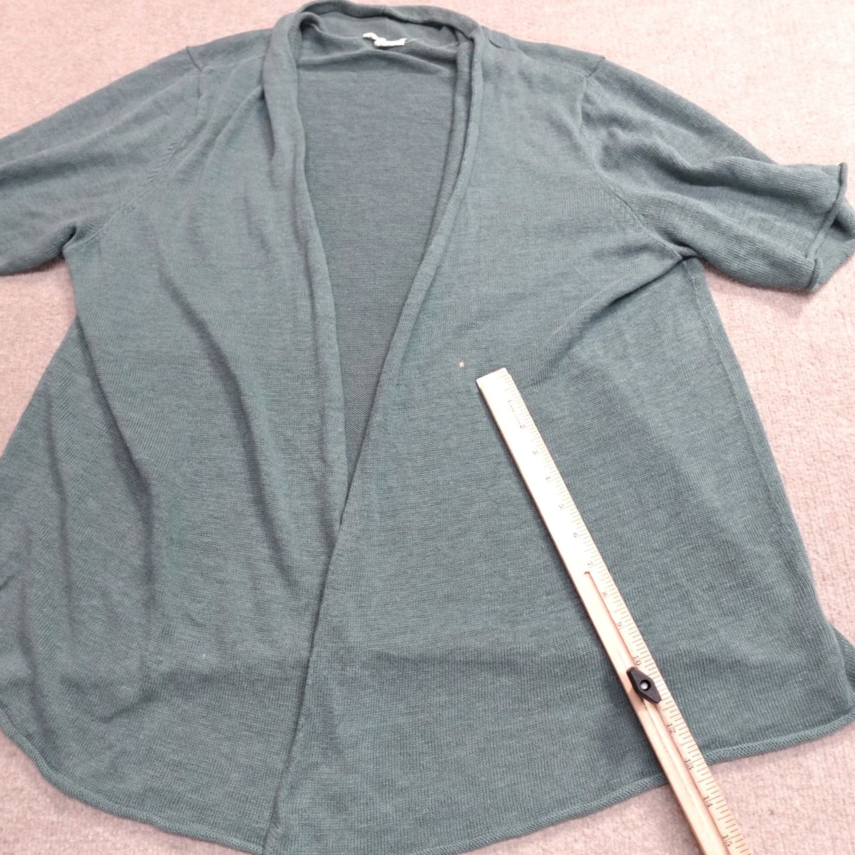 Eileen Fisher VINTAGE Eileen Fisher Womens Sweater Cardigan Open Front Loose Knit Linen 2X Blue Teal Womens Size XXL / US 16-18 / IT 52-54 - 3 Thumbnail