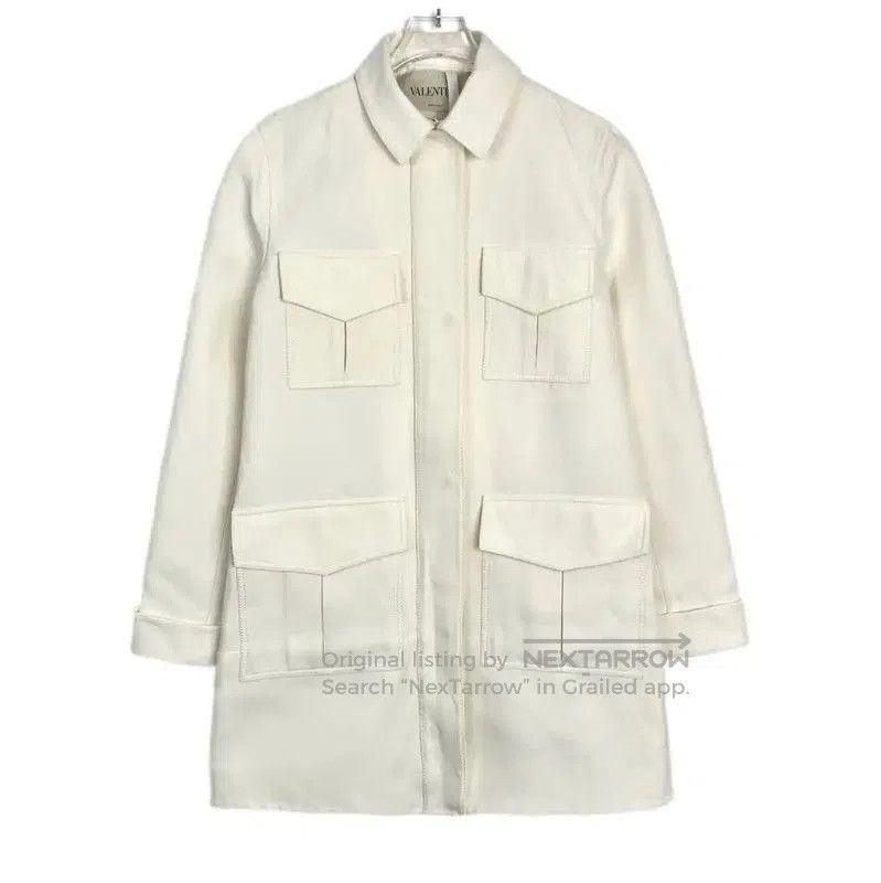 Valentino Valentino Women's Cotton Jacket in White . Size M / US 6-8 / IT 42-44 - 1 Thumbnail