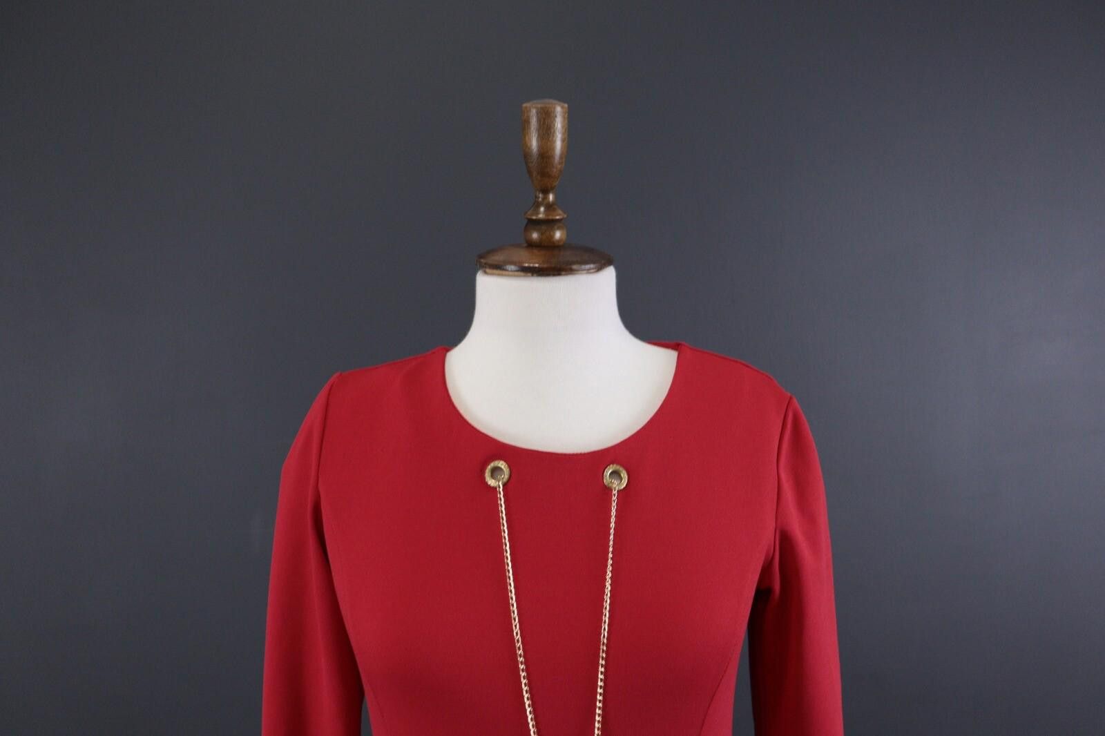 Designer Elisabetta Franchi Red Evening Bodycon Dress Dress Size 38 Size M / US 6-8 / IT 42-44 - 2 Thumbnail