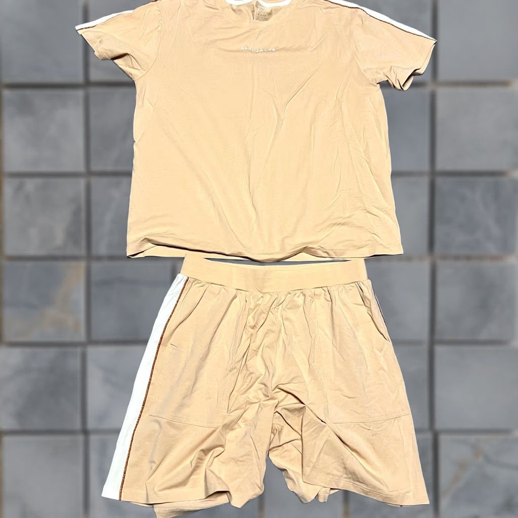 Vintage NACHILA Pajamas Womens Medium Bamboo Short Sleeve Shorts Pajama Set Orange M Womens Pajama Set Size 32" / US 10 / IT 46 - 1 Thumbnail