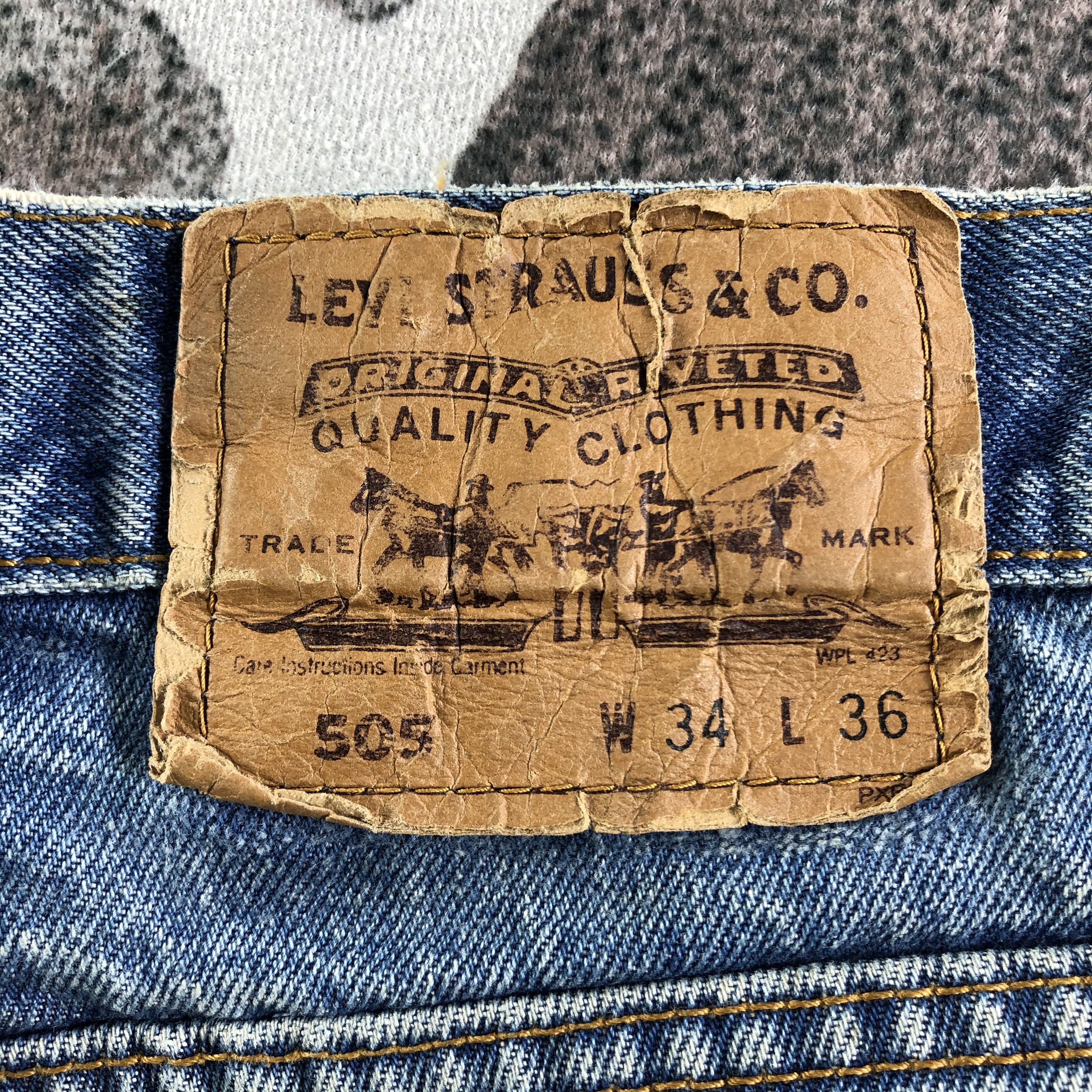 Levi's Vintage Levis 505 Jeans Orange Tab Distress Denim KJ2993 Size US 33 - 5 Thumbnail