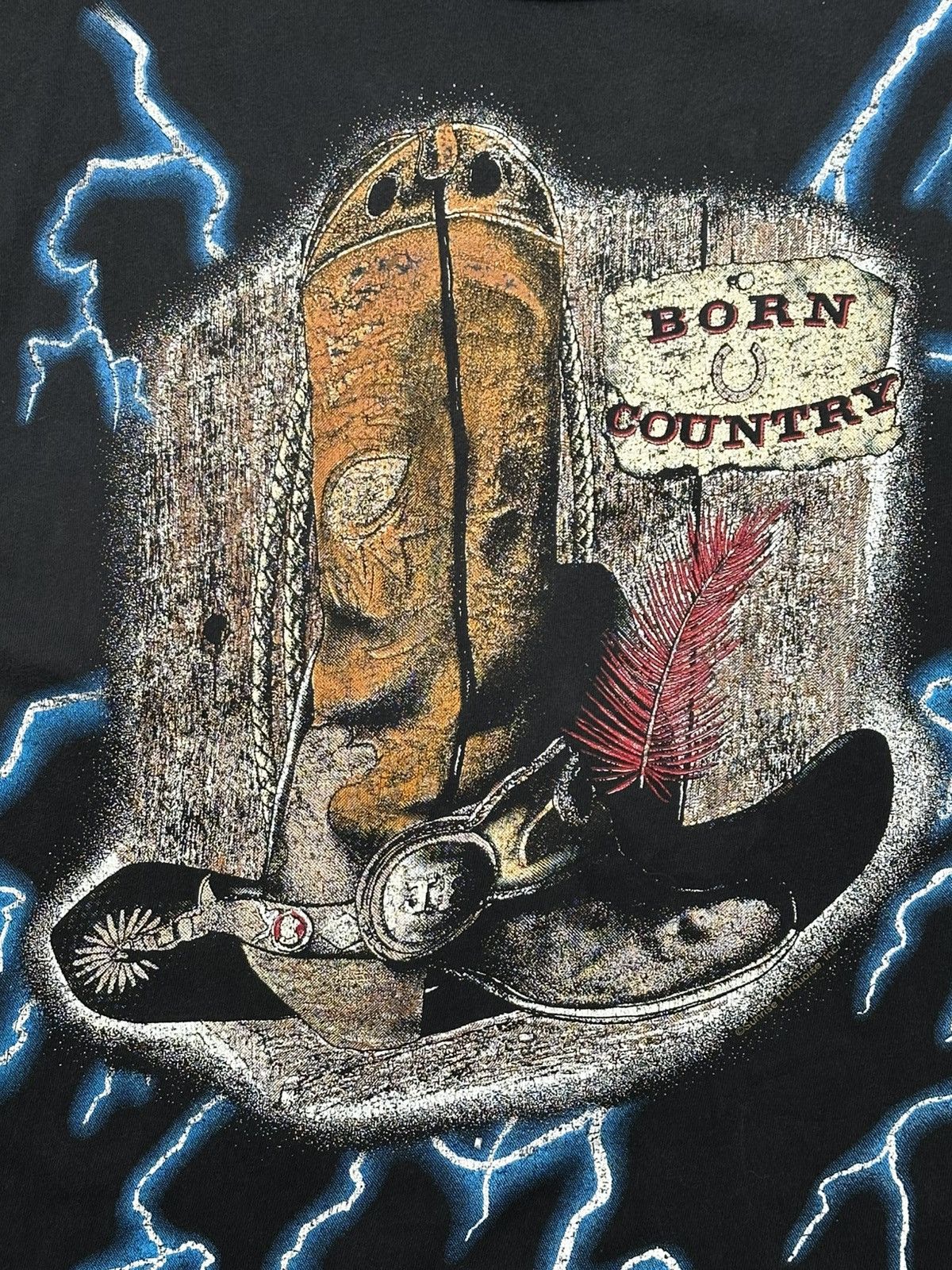 Other 🔥🤠 Vintage “Born of Country” Tee 90s/2000s Size US XL / EU 56 / 4 - 2 Thumbnail