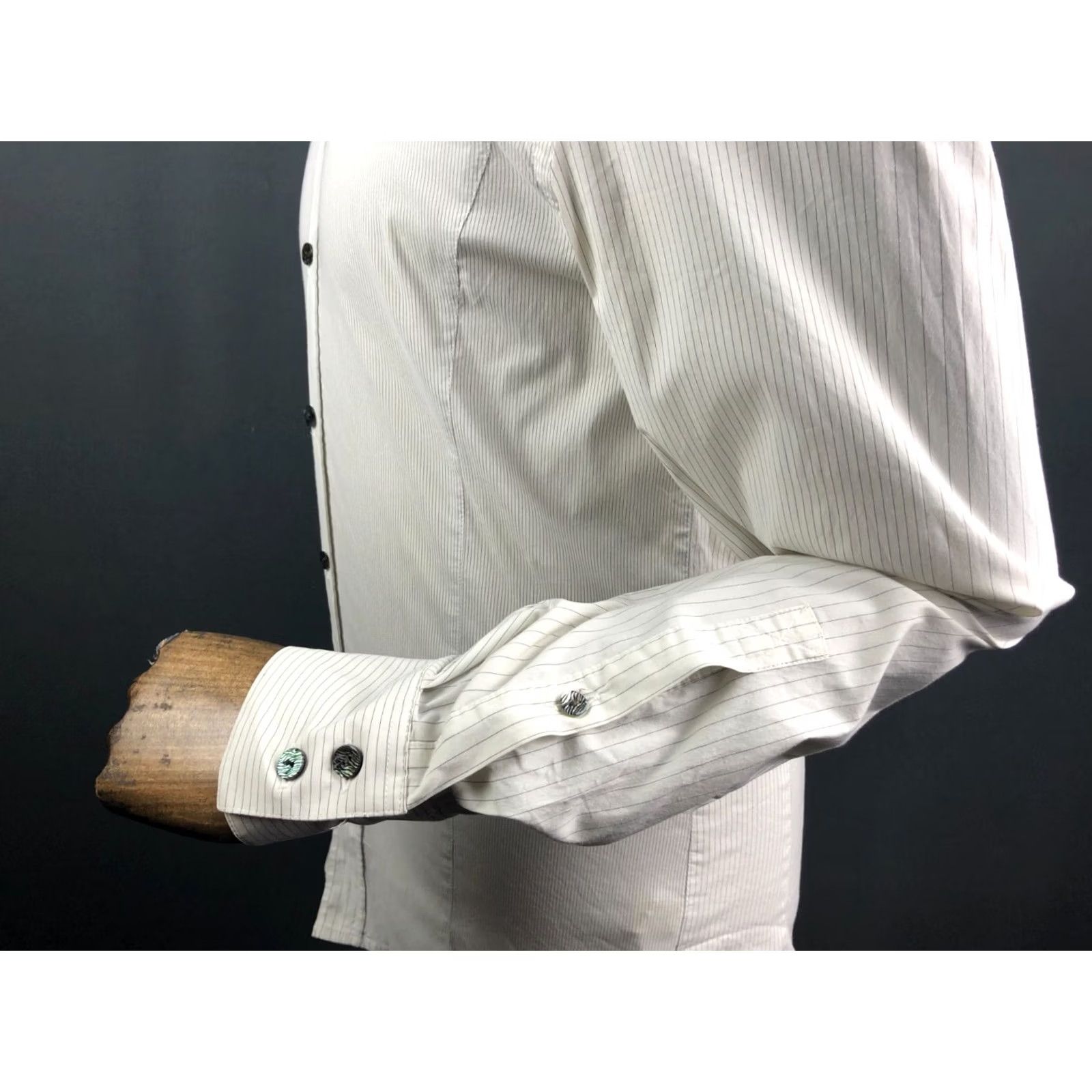 Roberto Cavalli Class Roberto Cavalli Shirt White Striped Cotton Men Size 16 Button-Up Collared Long Sleeve-Brand Shirt Men XS? Size US L / EU 52-54 / 3 - 6 Thumbnail