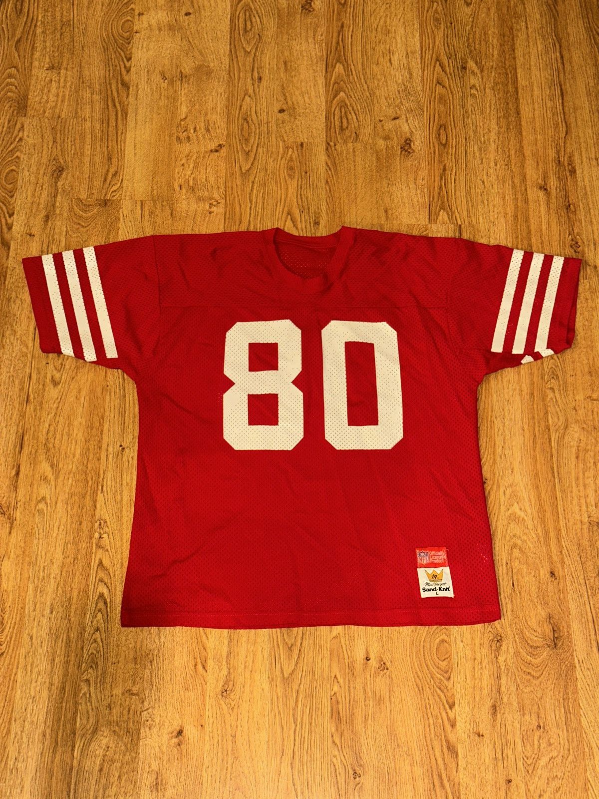 MacGregor VTG 80s MacGregor Sand Knit San Francisco 49ers Jerry Rice Size US L / EU 52-54 / 3 - 6 Thumbnail
