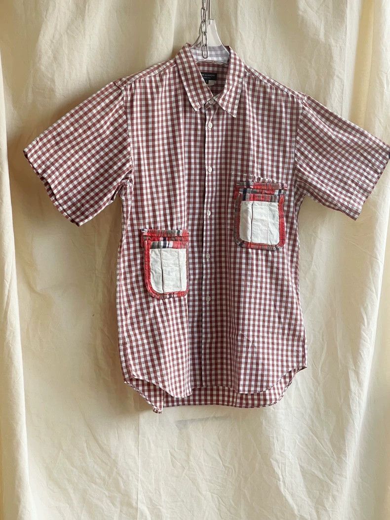 Comme des Garcons Comme Des Garcons Short Sleeve Shirt Top with Red Brown Wh Size US S / EU 44-46 / 1 - 5 Thumbnail
