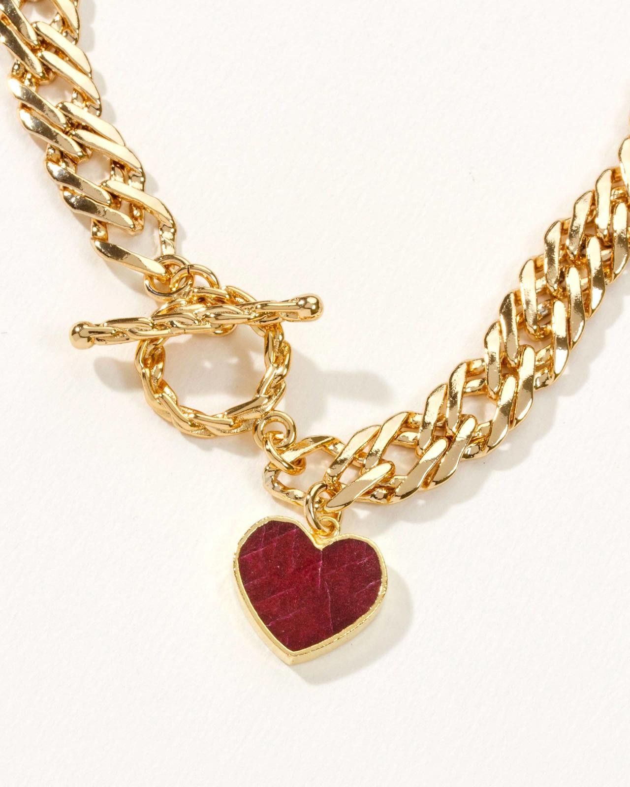 Other Luna Norte Heart of Gold Toggle Necklace - Ruby Size ONE SIZE - 4 Thumbnail