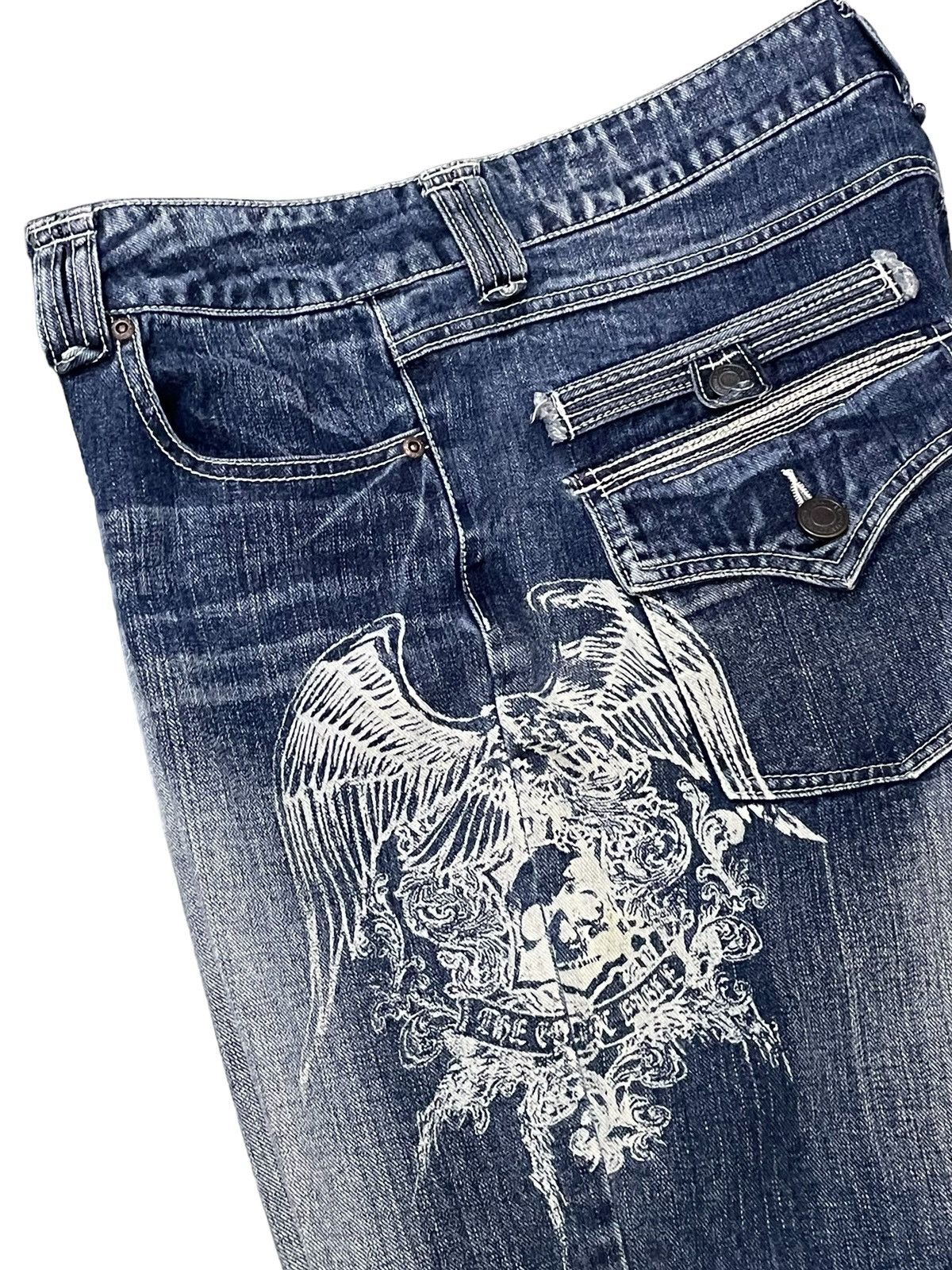 Hysteric Glamour × Japanese Brand × Red Monkey undercover gothic wing skull style baggy loose jeans Size US 34 / EU 50 - 21 Thumbnail