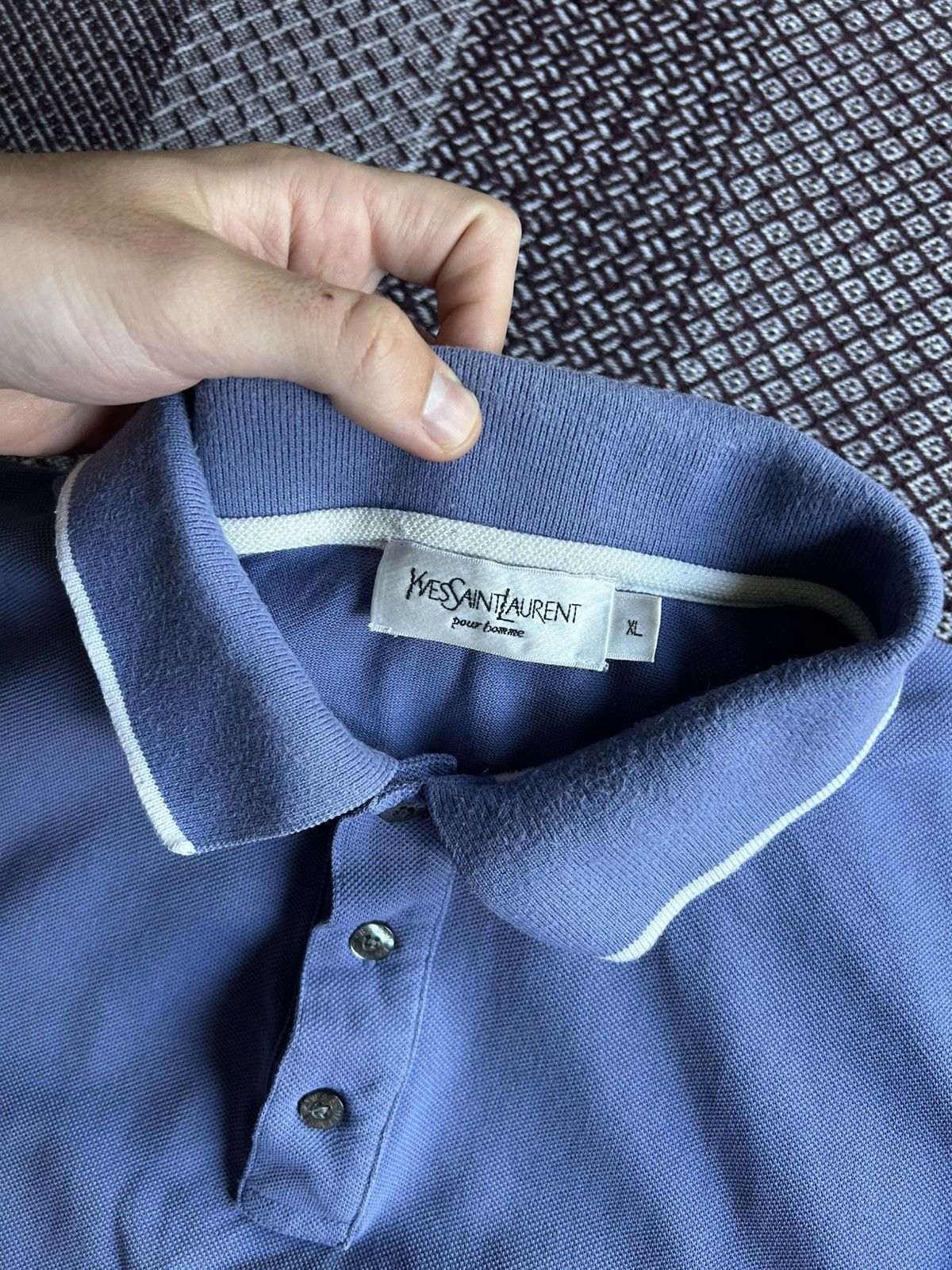 Yves Saint Laurent Yves Saint Laurent Polo T-shirt Luxury Item Faded Sz XL Size US XL / EU 56 / 4 - 5 Thumbnail