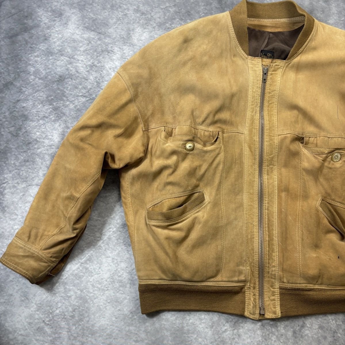 Vera Pelle × Vintage Vintage Suede Bomber Jacket Made in Italy Relaxed Fit 1970s Size US M / EU 48-50 / 2 - 8 Thumbnail