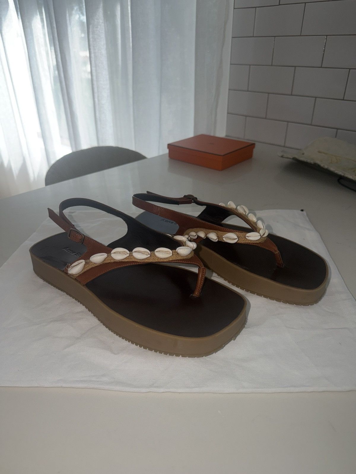Acne Studios Acne Puka shell sandals Size US 12 / EU 45 - 5 Thumbnail