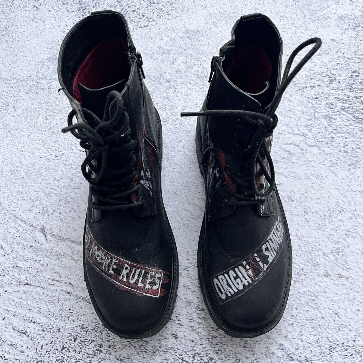 Vintage Rock Rebel eco leather black boots Size US 8.5 / EU 41-42 - 4 Thumbnail