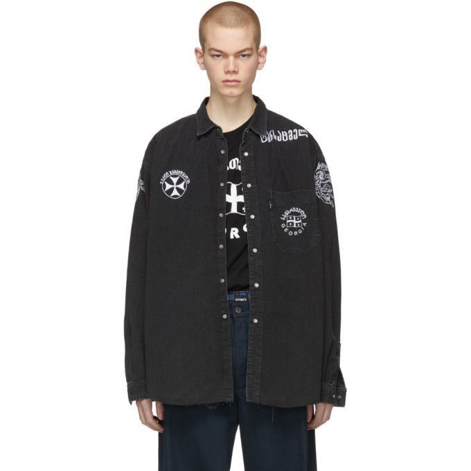 Vetements SS19 - Georgian Levis Edition Embroidered Blue Denim Shirt Size US M / EU 48-50 / 2 - 2 Thumbnail