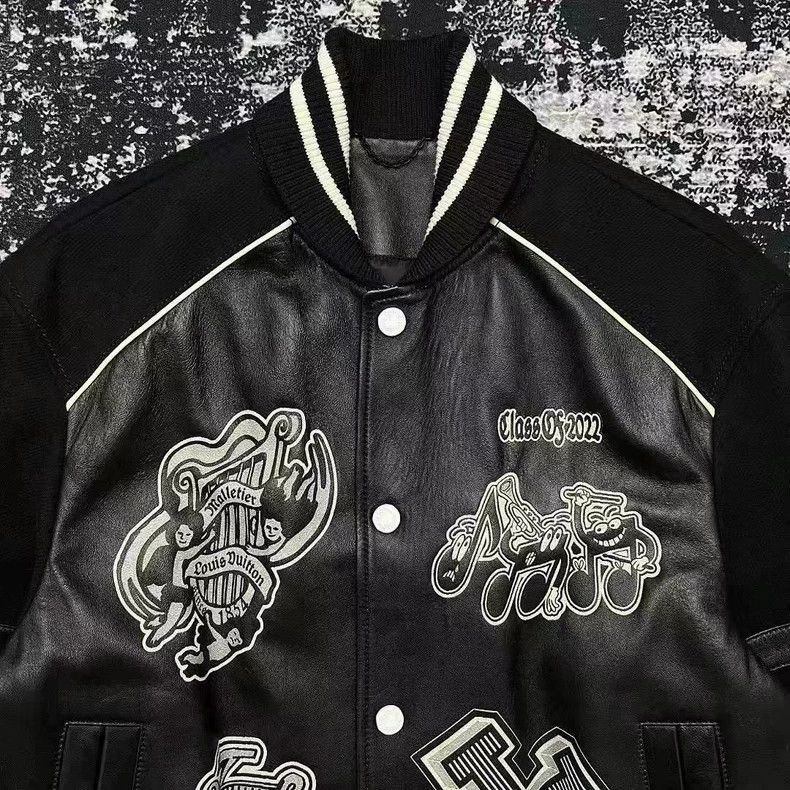 Louis Vuitton Louis Vuitton Black Leather Baseball Jacket-2506 Size US M / EU 48-50 / 2 - 2 Thumbnail