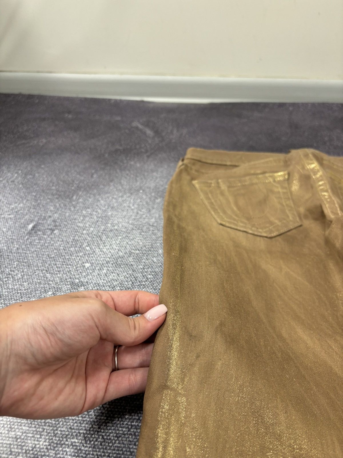 True Religion Vintage True Religion Y2K Women’s Gold Metallic Skinny Jeans Size 30" / US 8 / IT 44 - 12 Thumbnail