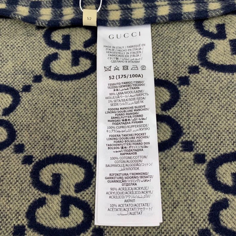 Gucci Gucci Colour-blocked logo embroidered plaid wool round nec Size US L / EU 52-54 / 3 - 7 Thumbnail