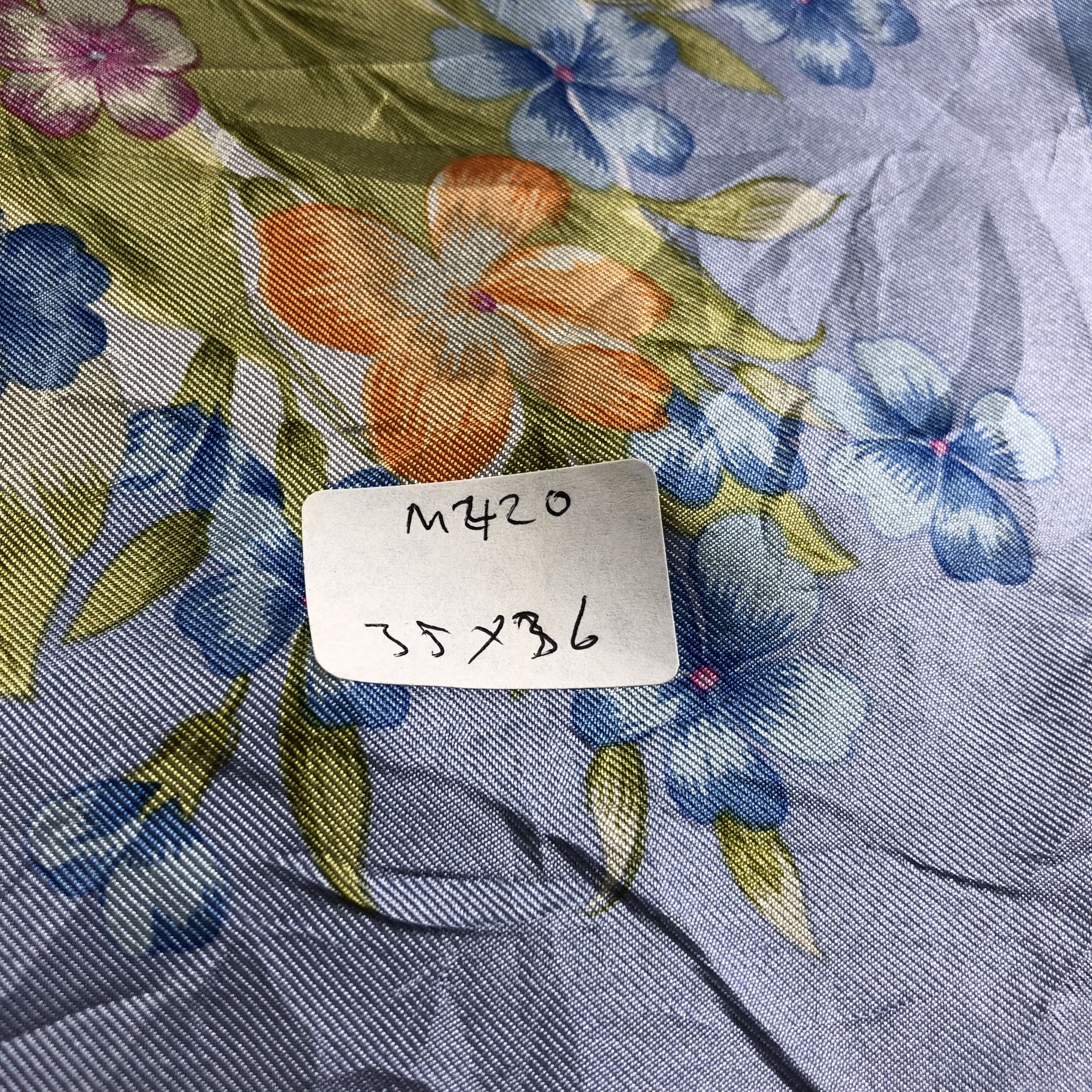 Japanese Brand Luxury Floral Silk Scarf M420 Size ONE SIZE - 9 Thumbnail